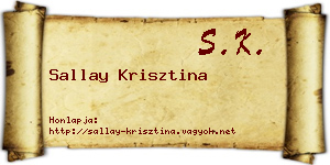 Sallay Krisztina névjegykártya